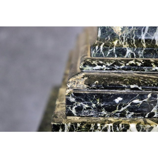 19th C. Louis XVI Style Gilt Bronze & Green Marble Rotary Clock For Sale - Image 4 of 15