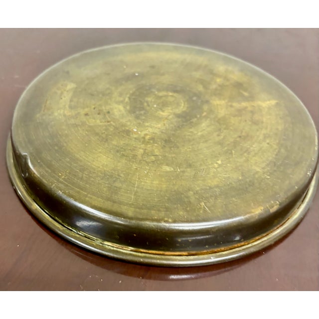 Late 20th Century Vintage Solid Brass Shallow Bowl Catchall Dish For Sale - Image 5 of 6