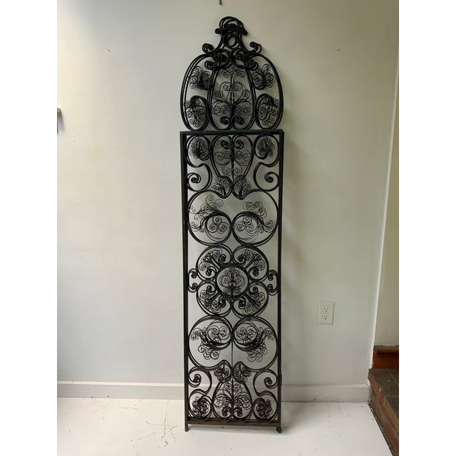 Black Early 20th Century Spanish Cast and Forged Iron 3 Part Folding Screen For Sale - Image 8 of 8