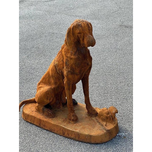 Monumental Cast Iron Hunting Hounds After Henri Alfred Jacquemart, Set of 2 For Sale - Image 9 of 15