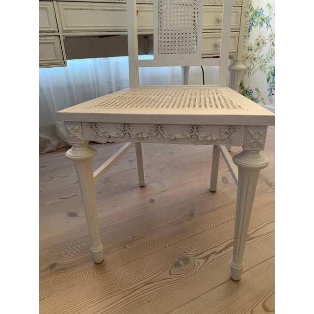 1910s Sligh French Style Vanity 2 Piece Set in White Paint For Sale - Image 12 of 12