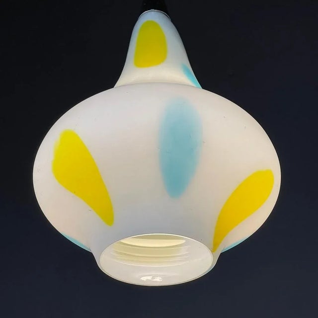 Mid-Century Multicolor Opaline Murano Glass Pendant Lamp from Stilnovo, Italy, 1950s For Sale - Image 6 of 13