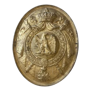 Antique French 1st Empire Gilt Tin Notary Plaque, C. 1804-1814