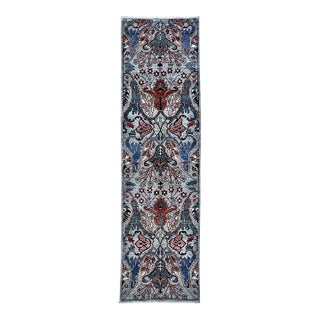 Persian Bidjar Design Hand Knotted Palmette Runner Rug, 02'10 X 10'03 For Sale