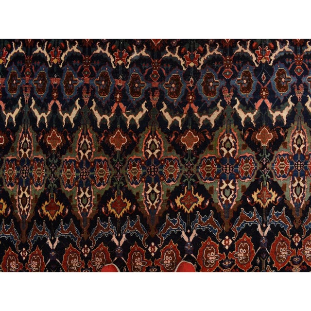 1910 12'6"x20'1" Midnight Blue Antique Persian Bijar Wool Hand Knotted Oversized Rug For Sale In New York - Image 6 of 10