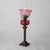English John Scott Bronze, Cranberry & Opalescent Hobnail Glass Oil Lamp C1890 For Sale - Image 4 of 9