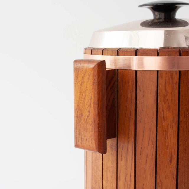 Vintage Danish Wooden Ice Bucket with Copper Details, 1960s For Sale - Image 17 of 18