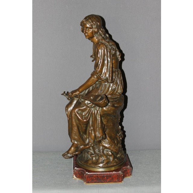 Tan Paul-Eugène Mengin, the Mandolin Player, 1800s, Bronze For Sale - Image 8 of 15