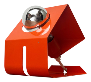 Mid-Century Modern Space Age Minimalist Orange Metal Table Lamp, 1960s
