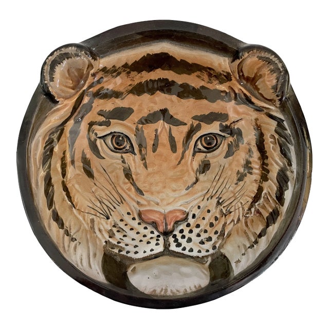 Boho Chic Tiger Serving Bowl For Sale