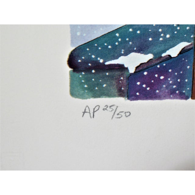 Linea Pergola, La Seine a Paris, Large original color serigraph, Circa 1990 For Sale In San Francisco - Image 6 of 7