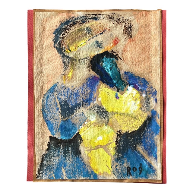 Alfred Rogoway, Figure, 1970s, Mixed Media on Paper For Sale