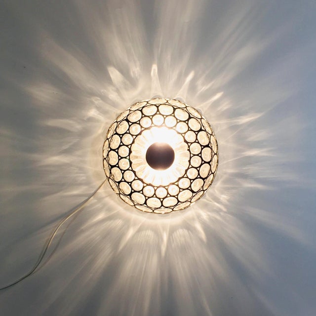 Glass Large Mid-Century Modern Glass Flush Mount from Limburg, Germany, 1960s For Sale - Image 7 of 11