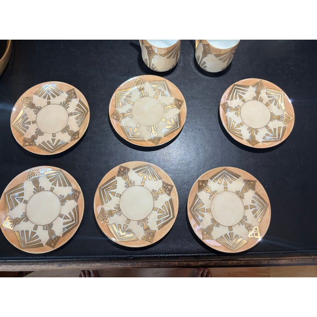1924 Rosenthal - Donatello Chocolate Coffee Service Set - 1 Pitcher, 6 Cups, 6 Saucers - 13 pcs For Sale - Image 12 of 14
