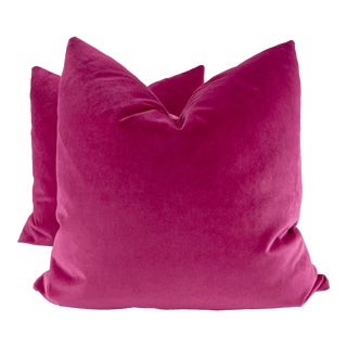 Dark Pink Velvet 22" Pillows= For Sale