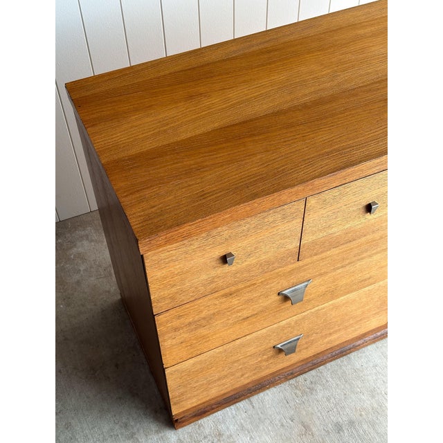 1960s Vintage Architectural Oak 6-Drawer Dresser, C. 1960s For Sale - Image 5 of 15