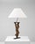 Traditional 1900s Italian Wood Carved Table Lamp On Metal Base For Sale - Image 3 of 18