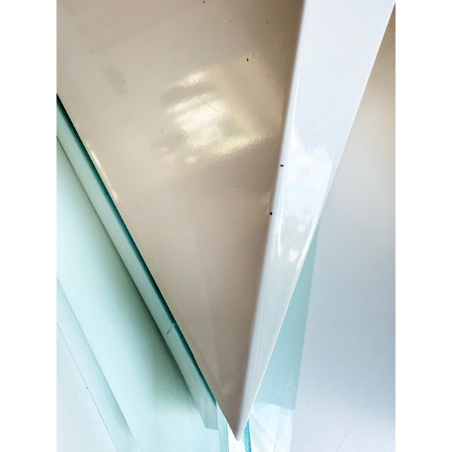 Vintage Postmodern Acrylic and Metal White Triangular Wall Lamp by Happy Light, 1980s For Sale - Image 16 of 17