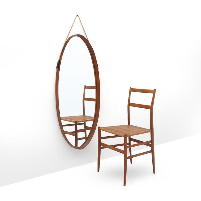 Oval Mirror with Teak Frame, 1960s For Sale - Image 13 of 14
