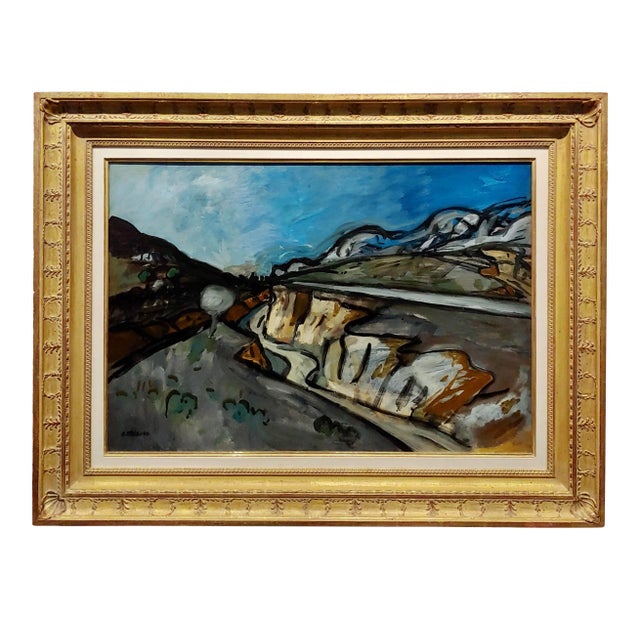 Auguste Chabaud -Winding Road in a French 1940s Fauvist Landscape -Oil Painting For Sale
