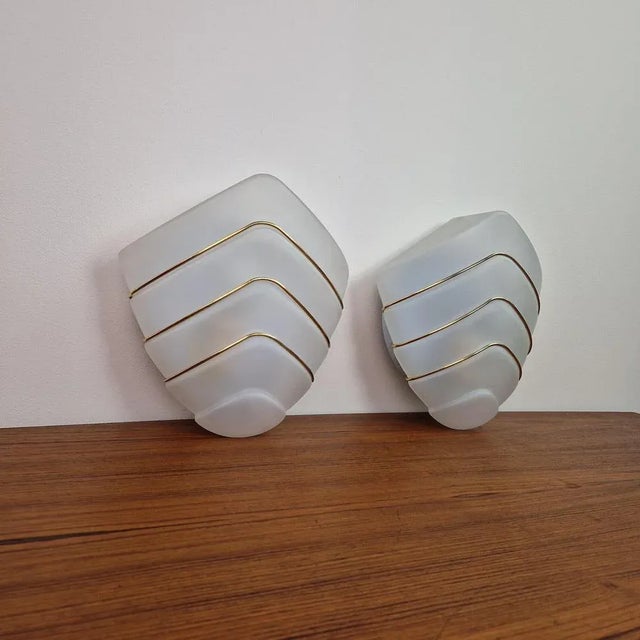 Glass Wall Lamps from Massive, 1980s, Set of 2, in Flawless conditions. Designed 1980 to 1989 Up to 250V (Europe/UK...