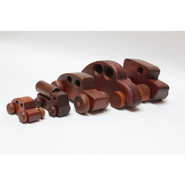 Collection of Five Vintage Handmade Wooden Cars and Trucks For Sale - Image 13 of 13