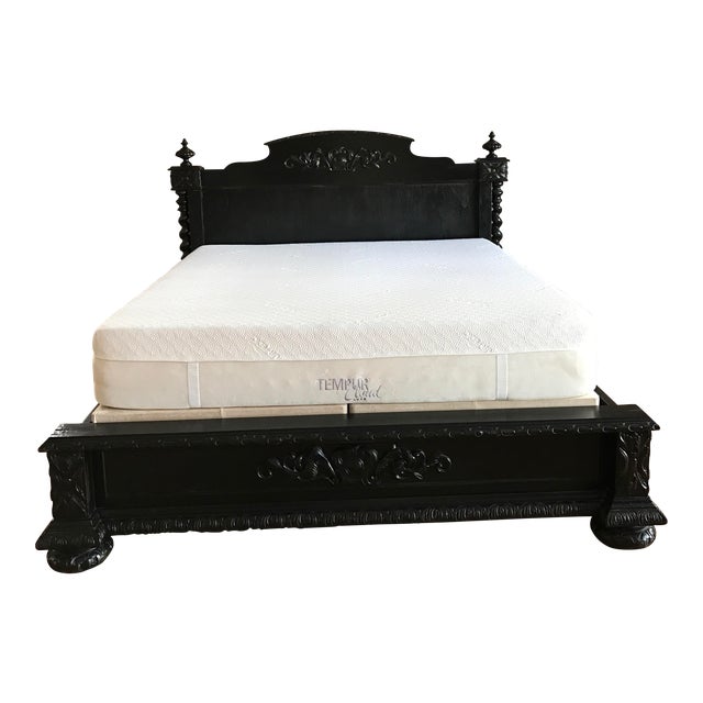 Restoration Hardware French Empire Panel Bed King Antiqued Black Chairish