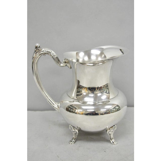 Vintage Oneida Victorian Silver Plated Ice Lip Footed Lemonade Water Pitcher For Sale - Image 13 of 13