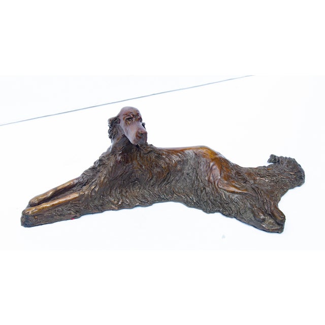 Mid 20th Century Irish Setter Bronze Dog Sculpture For Sale - Image 5 of 7