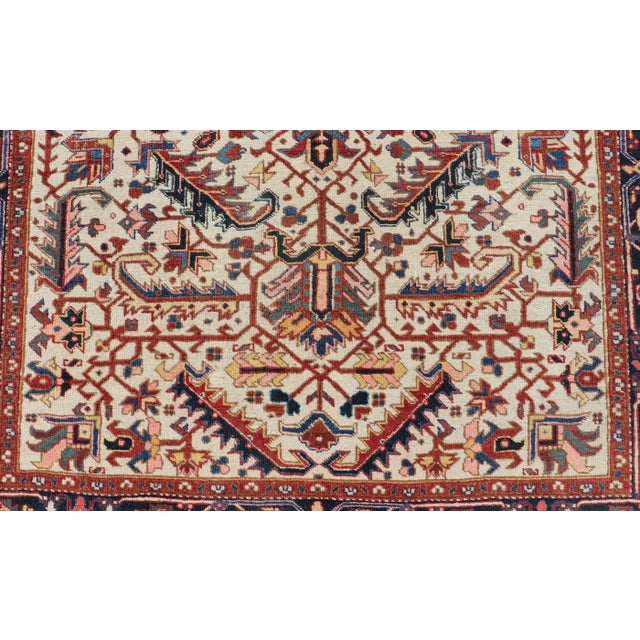 Mid 20th Century Vintage Hand-Knotted Persian Heriz Rug With All Over Geometric Design For Sale - Image 10 of 12
