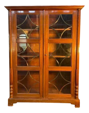 English Display Cabinet in Mahogany and Brass
