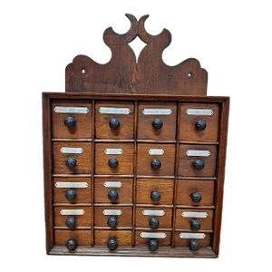 Late 19th Century Hand Carved Walnut Spice Cabinet