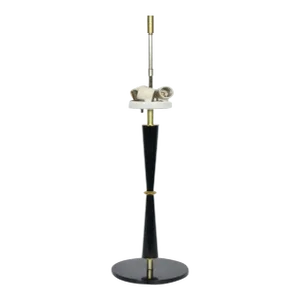 1960s Tall Gerald Thurston for Lightolier Black & Brass Table Lamp
