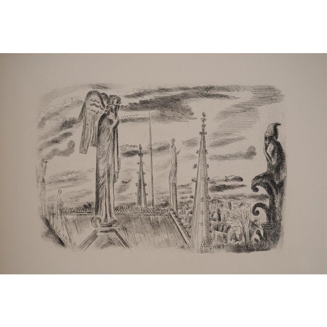 Hermine David, On the Roof of Notre Dame, Original Engraving For Sale - Image 6 of 6