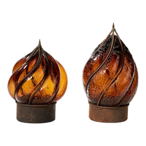 Vintage Blown Glass Lamp Shades - a Pair