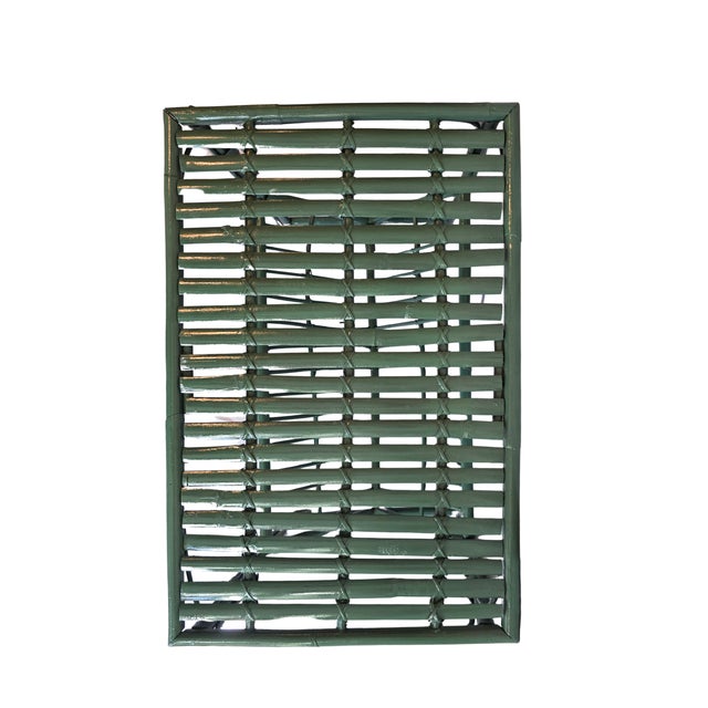 Emerald Mid-Century Hollywood Regency Emerald Green Lacquered Bamboo & Rattan Side Table For Sale - Image 8 of 8