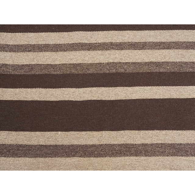 1970s Vintage Handmade Wool Cotton Beige Runner Rug For Sale In San Francisco - Image 6 of 11