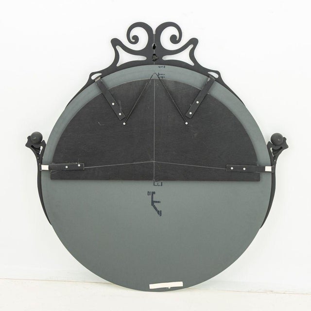 Mid 20th Century Art Nouveau Style Wrought Iron Circular Mirror For Sale - Image 5 of 5