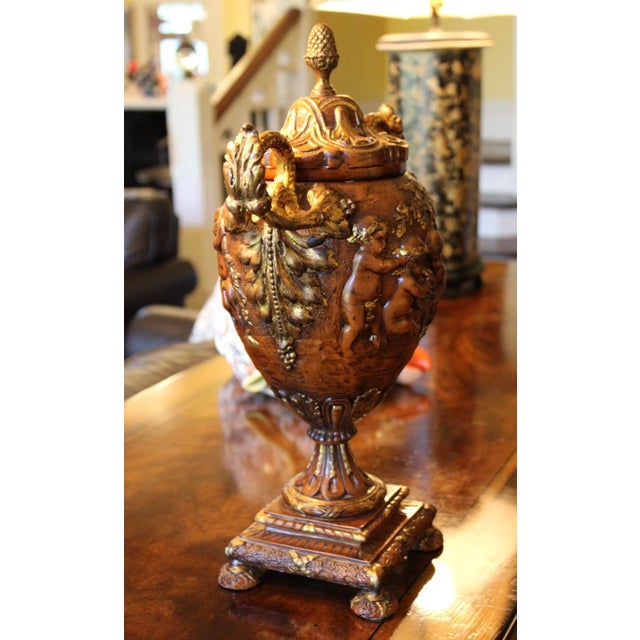 Maitland-Smith Neoclassical Urn Putti Cherub Bacchnalian 17" For Sale In Dallas - Image 6 of 7