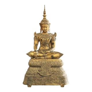 Vintage Thailand Bronze Seated Buddha For Sale