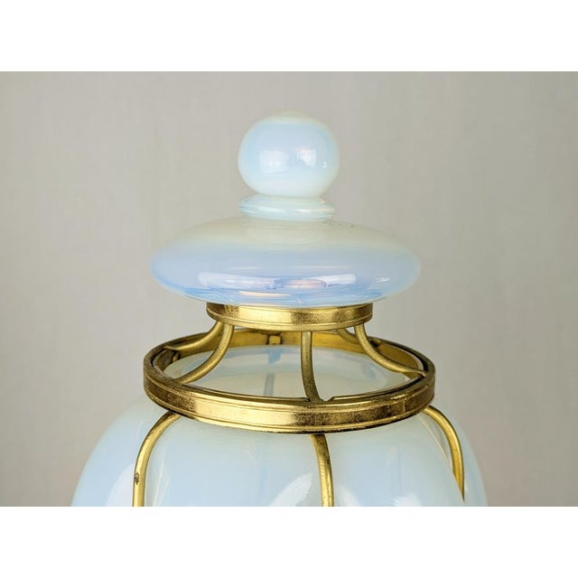 Large Gilted Metal and Iridescent Murano Glass Sconce, 1940s For Sale - Image 4 of 16