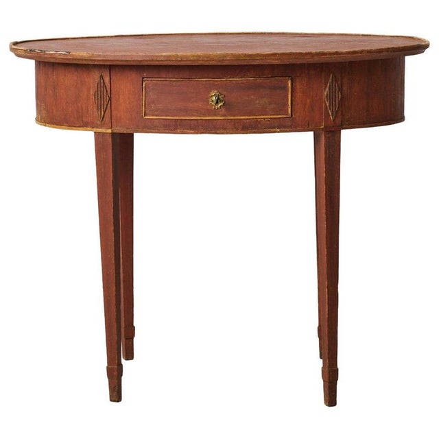 Gustavian Side Table with Oval Table Top For Sale - Image 11 of 11