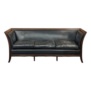 French Directoire Style Mahogany and Leather Canapé ~ Sofa For Sale