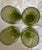 Mid-Century Modern Late 20th Century Mid-Century Modern Style Lustrous Olive Green & Clear Glass Stemmed Wine Goblets - Set of 4 For Sale - Image 3 of 7