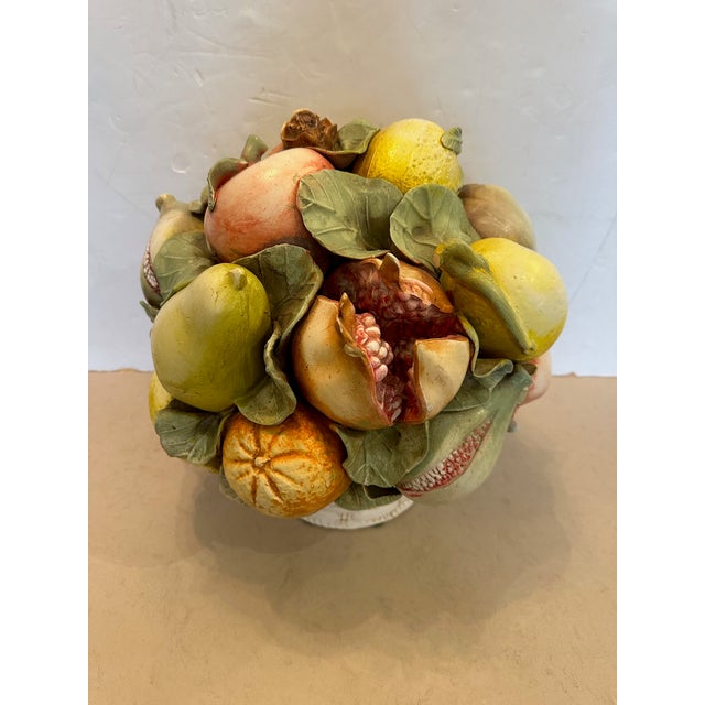 Large Italian Ceramic Fruit Compote Centerpiece For Sale - Image 4 of 10