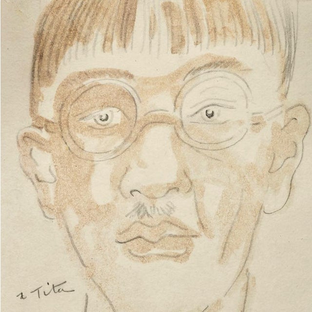 Léonard Tsuguharu Foujita 1886-1968 (Based on) &Self-portrait at Tita" Screen print signed in the plate Limited...