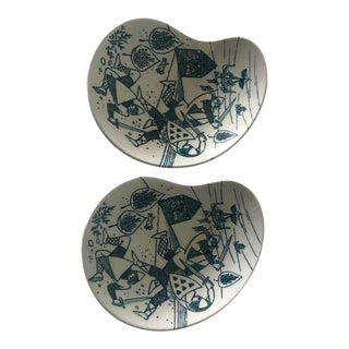 Nymolle Art Faience Hoyrup Oval Dishes - A Pair For Sale