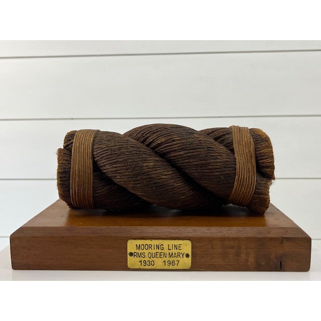 Authentic section of mooring rope used in the last voyage of the Queen Mary. This vessel was in service from 1934 - 1967....