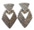 Vintage Art Deco Sterling Silver and Marcasite Gatsby Style Chevron Door Knocker Style Clip on Earrings, A Pair For Sale
