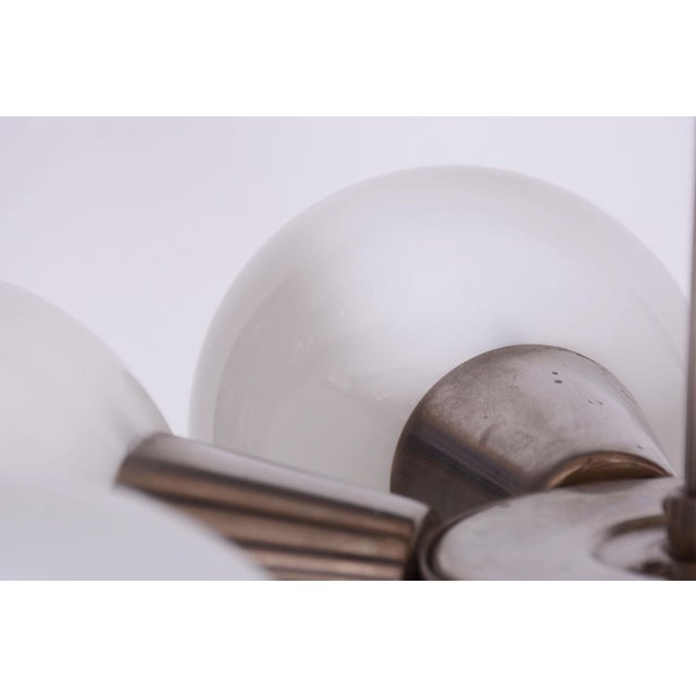1960s Mid-Century Chandelier in Chrome and Glass by Kamenický Šenov, Czech, 1960s For Sale - Image 5 of 10